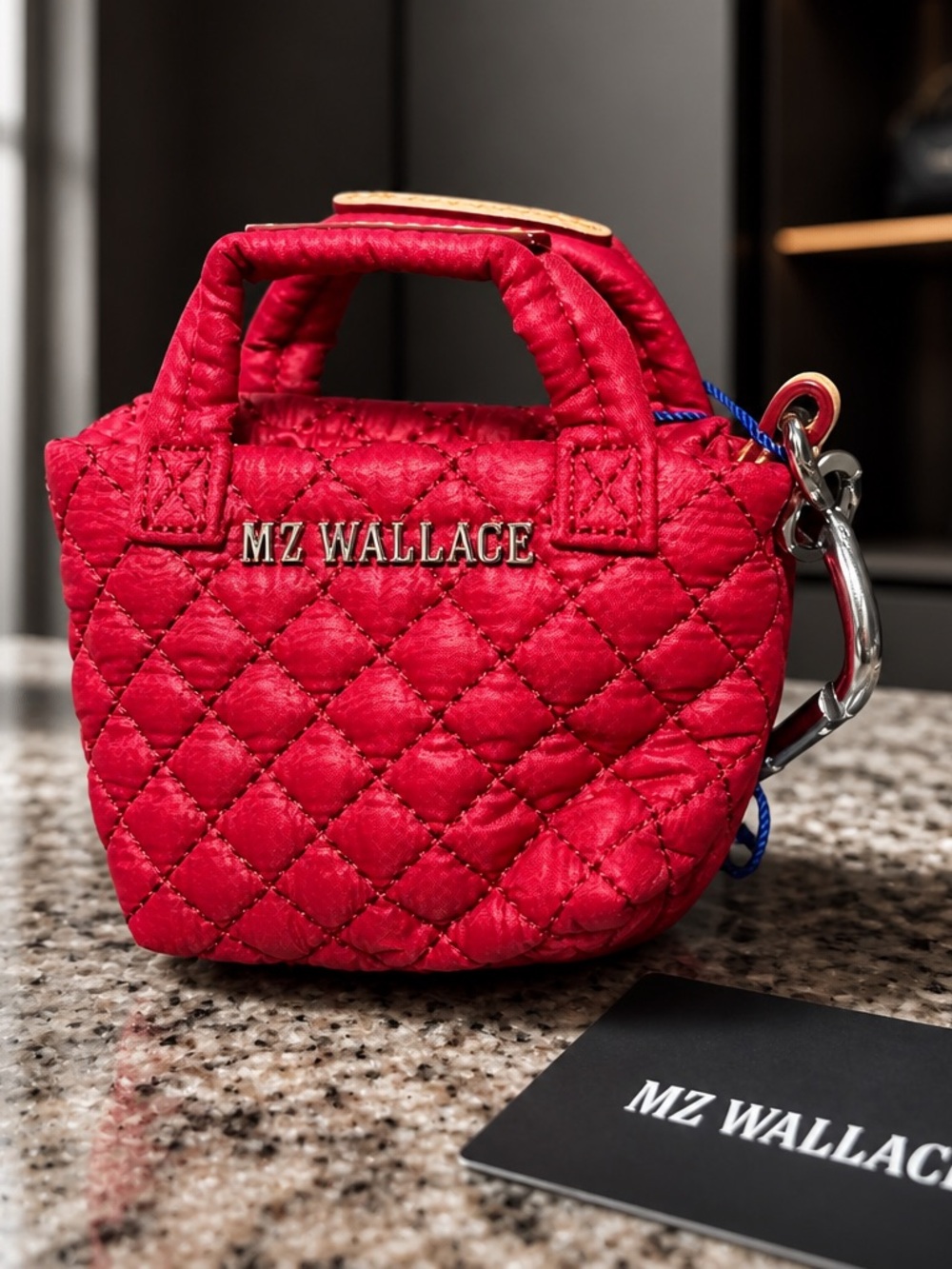 MZ Wallace Apple Tiny Tote Bag Charm Keychain NWT